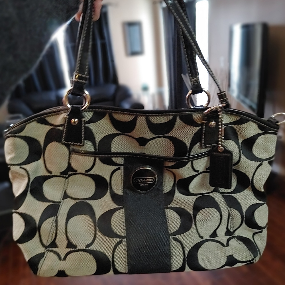 Coach purse grey and black